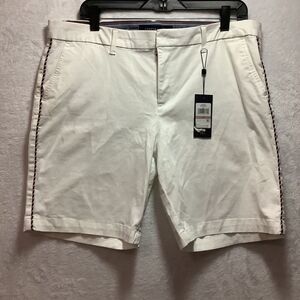 Tommy Hilfiger womens Malibu shorts, white, size 12, patriotic side trim New
